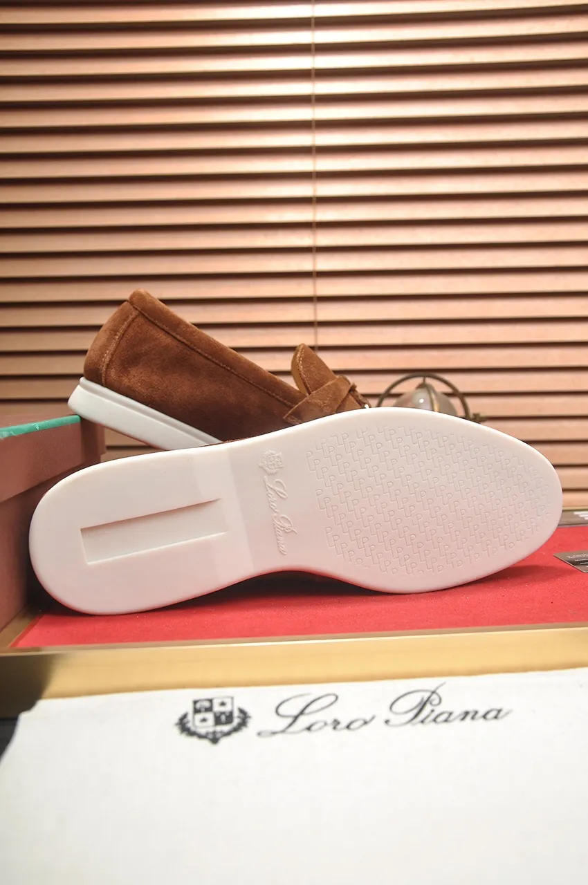 Men's shoes 💰400💶[𝐥𝐨𝐫𝐨 𝐏𝐢𝐚𝐧𝐚] [Couple model] High-end quality, affordable price, LP classic loafers, Italian treasure brand, the only brand that can match Hermès! Only after wearing it do we know that we can’t live up to our feet. Women’s code: 35-40 (customized sizes 34, 41, 42 are non-returnable) Men’s code: 38-44 (customized 45, 46, 47, 48 are non-refundable) Fabric: Customized imported cashmere Lining: Customized imported fetal cowhide Foot: Imported benzene-dyed calfskin Outsole: Exclusive original glass rubber outsole